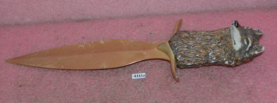 Vintage Wolf Head Handle Knife Made In Taiwan.