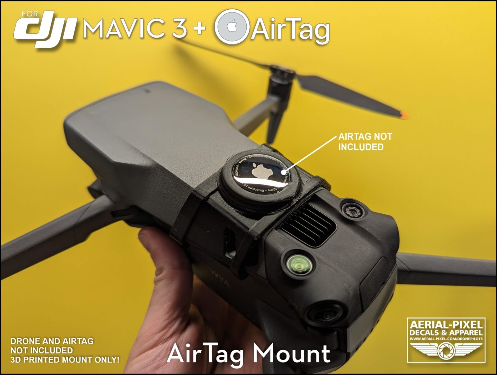 DJI Mavic 3 Series Clip-On Apple AirTag Mount (AirTag Not Included
