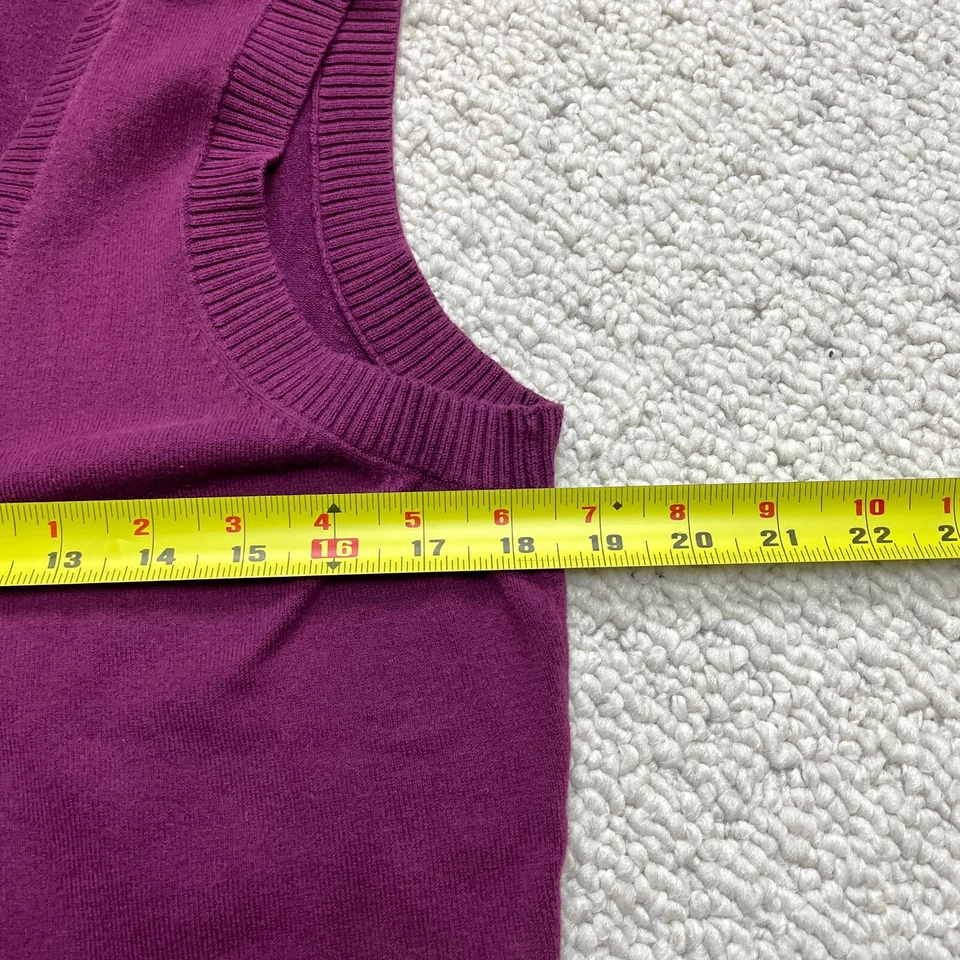 Mossimo Suéter Chaleco Mujer XL (Encogido a Mediano) Púrpura Sin Mangas Púrpura V Foto 4 de 4