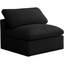 meridian furniture plush standard black velvet cloud modular armless chair