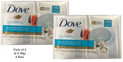 2 x DOVE RESTORING BEAUTY CREAM BAR SEIFEN JE 4 x 90g (8 Riegel)