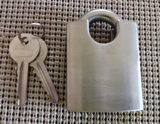 Stainless Steel Padlock Unmarked with 2 Keys