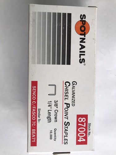 Agrafes De Rembourrage Spotnails 87004 – Lot De 6 Boîtes, Galvanisées, 3/8 Couronne, 1/4 Jambe