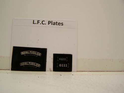 LFC LMS/BR Royal Fusilier 6111/46111 Namens- & Nummernschilder | Zustand: New