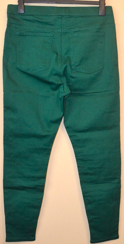 JEGGINGS DONNA COLLEZIONE M&S VITA ALTA ELASTICIZZATO TAGLIA 16 LUNGO VERDE BOTTIGLIA - Foto 3 di 4