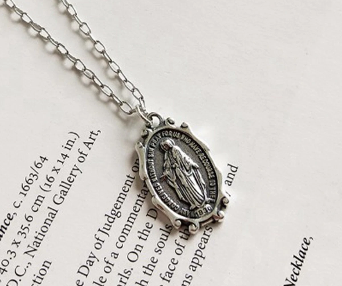 Sterling silver coin pendant cheap necklace