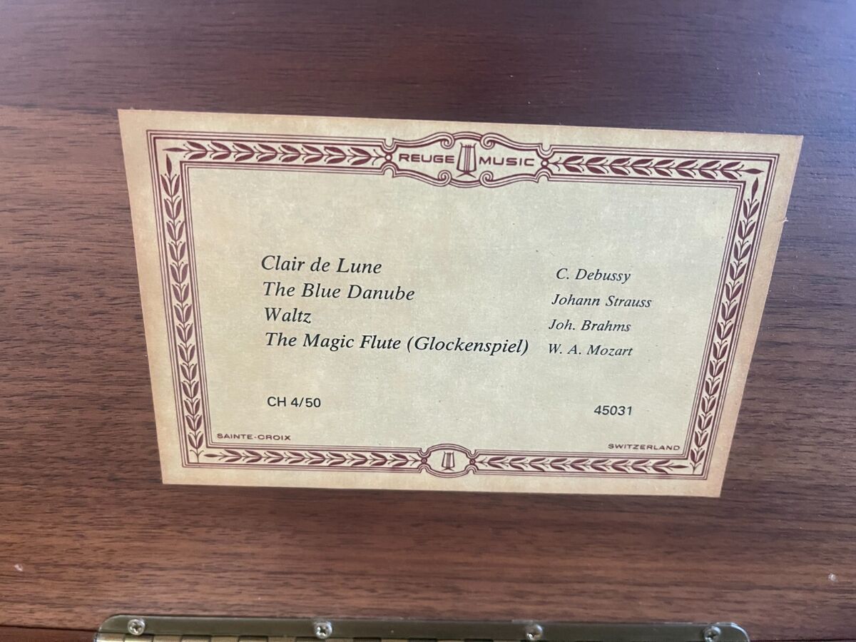 RARE Reuge Music 4/50 Switzerland: Claire De Lune Blue RARE Reuge Music 4/50 Switzerland: Claire De Lune Blue