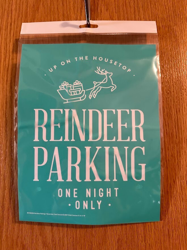 Chalk Couture Transfer REINDEER PARKING Size B 8.5x11 inches NEW