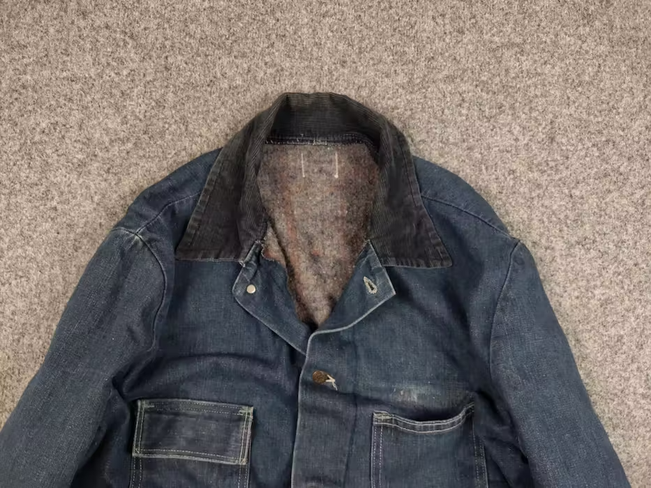 Vintage 50's Sears Blanket Lined Chore Denim Pocket Jacket Vintage 50's Sears Blanket Lined Chore Denim Pocket Jacket