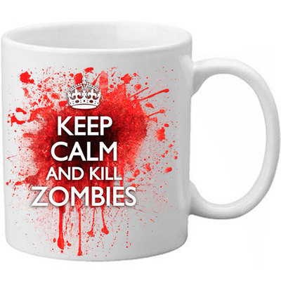Keep Calm and Kill Zombies Neuheit Blutspritzer blutig Gaming Gamer Geschenk Tasse