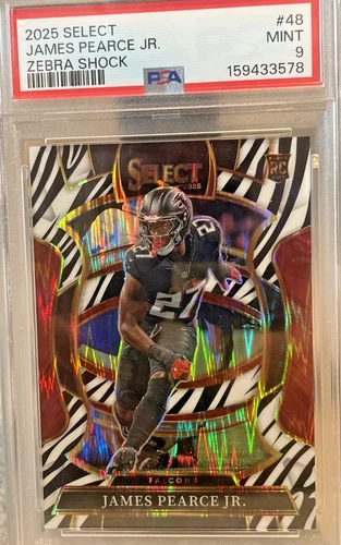 2025 Panini Select - Concourse Zebra Prizm Rookie SP - James Pearce Jr. #48