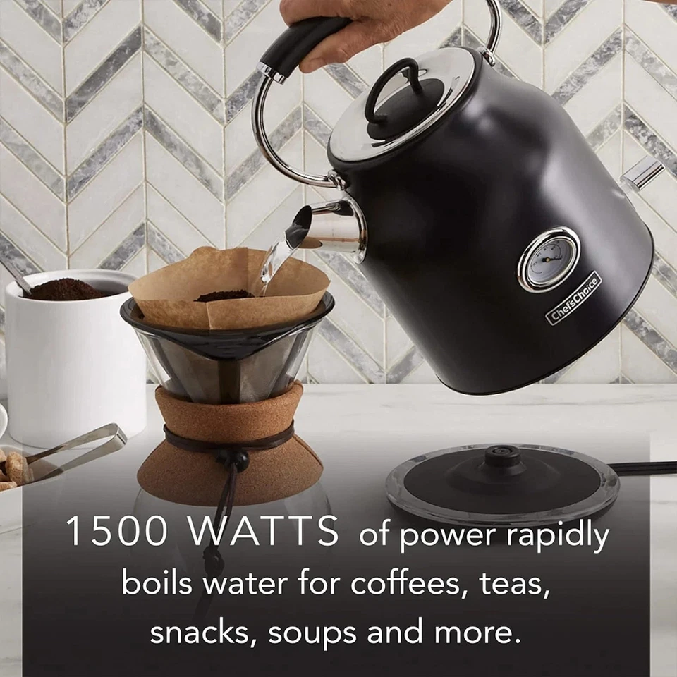 Hervidor eléctrico Chef'sChoice Gourmezza acero inoxidable 1500 vatios apagado automático Foto 4 de 4