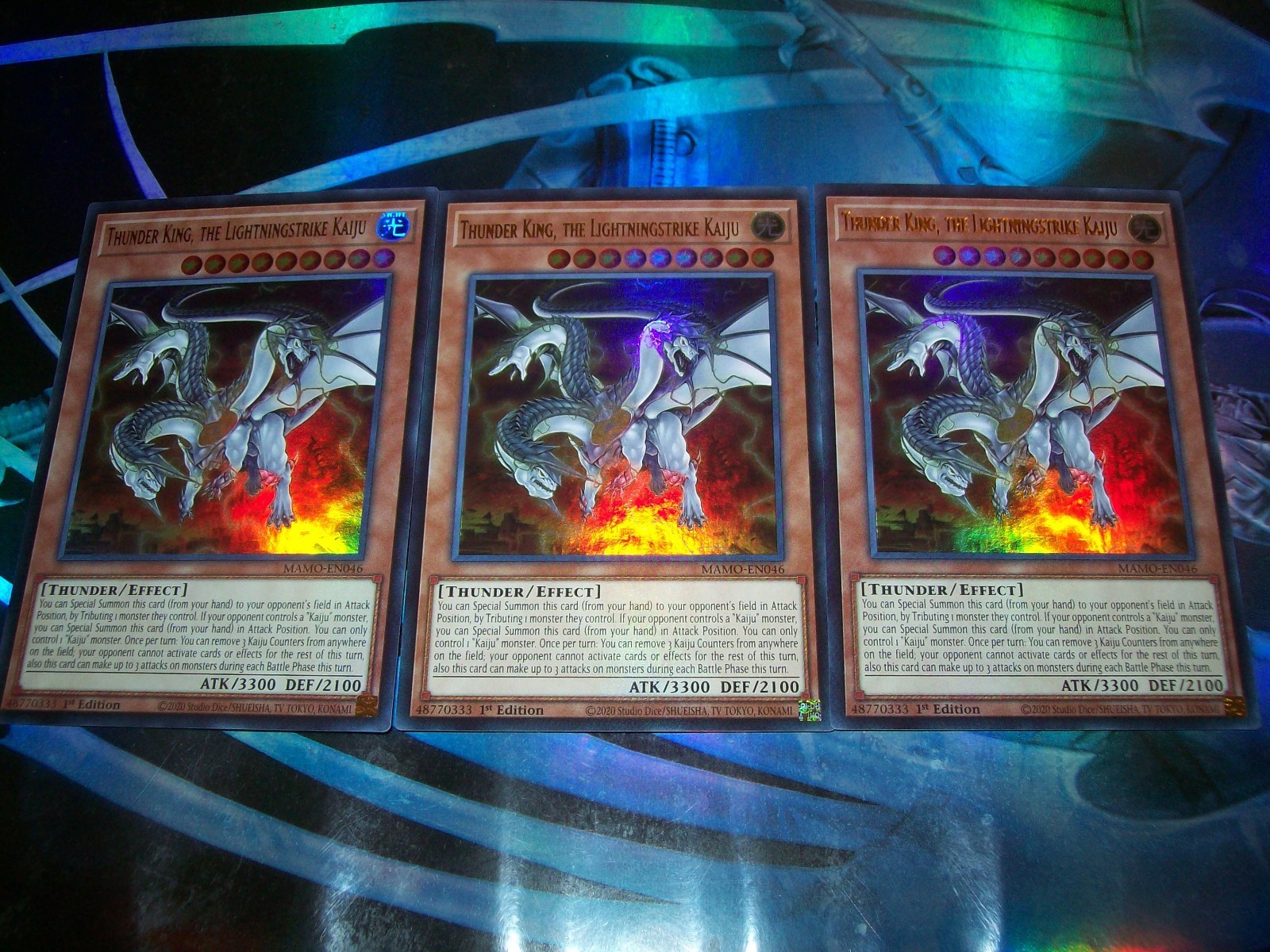 3x Thunder King, the Lightningstrike 1st Edition Ultra Rare MAMO-EN046 Yu-Gi-Oh!