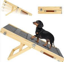 Upgraded Dog Ramp for Couch, Foldable Small Dog Ramp for Sofa, 4 Adjustable
