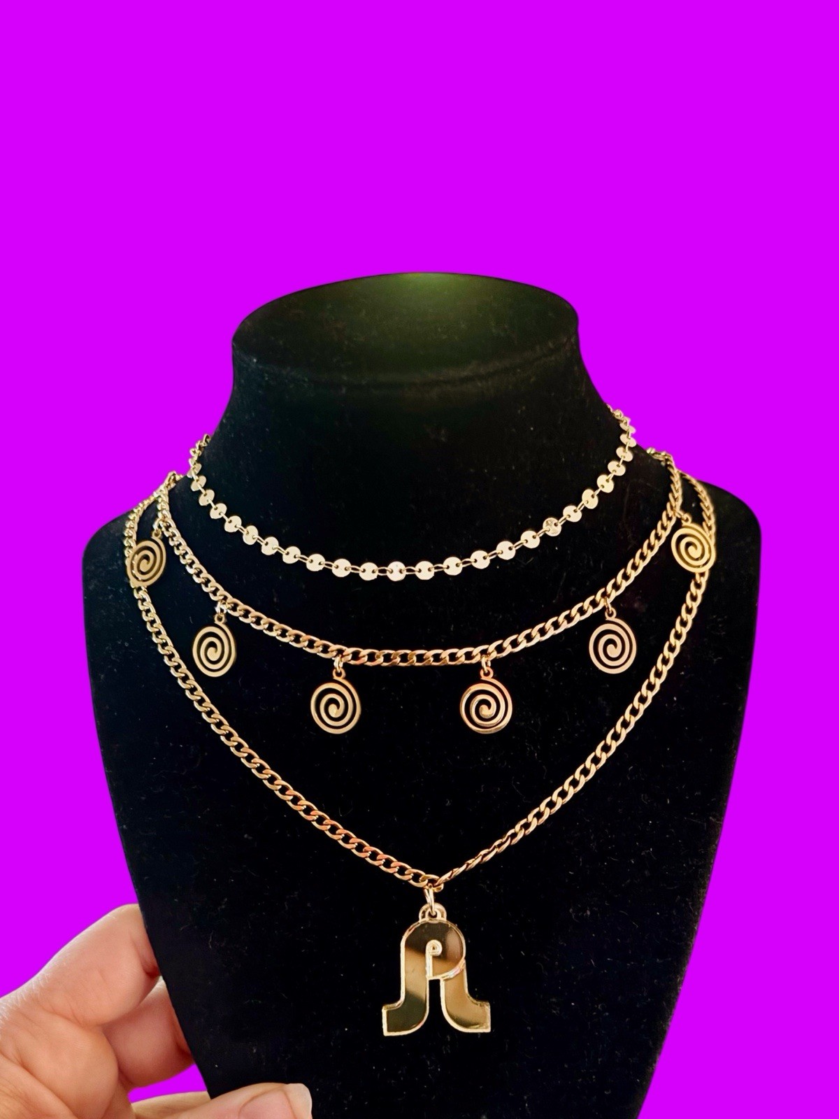 Swirl Necklace Stack