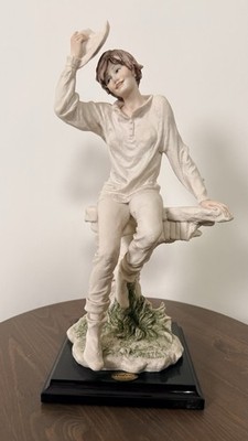Florence Giuseppe Armani Signed Porcelain Large Figurine w/ Wooden Base 16'' 1998