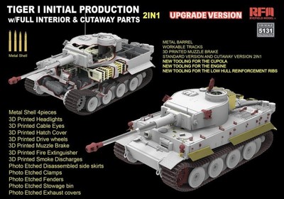 Rye Field Model 1:35 RFM5131 Tiger I Initial Production Early 1943 w/ Full Inter