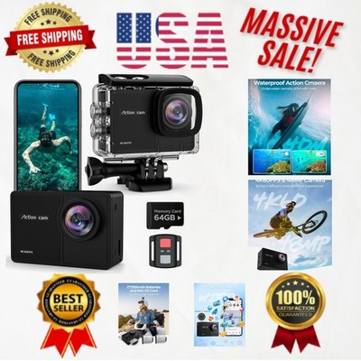 Multi-Functional 4K Sports Camera - 48MP, 60fps, Wi-Fi & 2 Batteries Included
