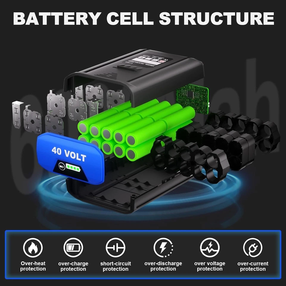 40伏6.0安替换电池适用于Kobalt 40V MAX电池2540C-06高容量 — 第 4/4 张图片