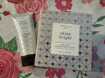 BEEKMAN 1802 SHINE BRIGHT GOAT MILK BODY CREAM 8 FL OZ & HAND CREAM 2 FL OZ SET