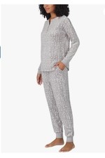 Nautica Women's 2 Piece Fleece Pajama Sleepwear Set, gray, XS-XL