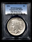 1921 Peace Dollar – PCGS UNC Det. KeyDate – High Relief – Strong Eye Appeal #379
