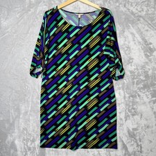 Banana Republic Dress Womens Medium Abstract Print Stretch Tunic Belted Knit