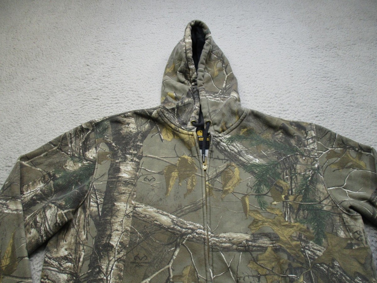 Carhartt Hoodie Mens XL Camo Realtree Full Zip Hunting Sweatshirt