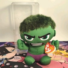 TY Beanie Babies Marvel's The Hulk 6" Plush Toy with Case New with Tags