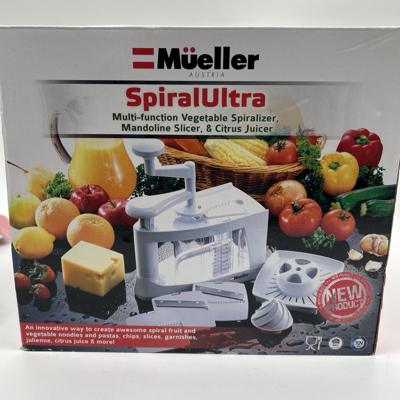Mueller Austria Spiral Ultra Spiralizer Mandoline Juicer Kitchen Tool NEW In Box