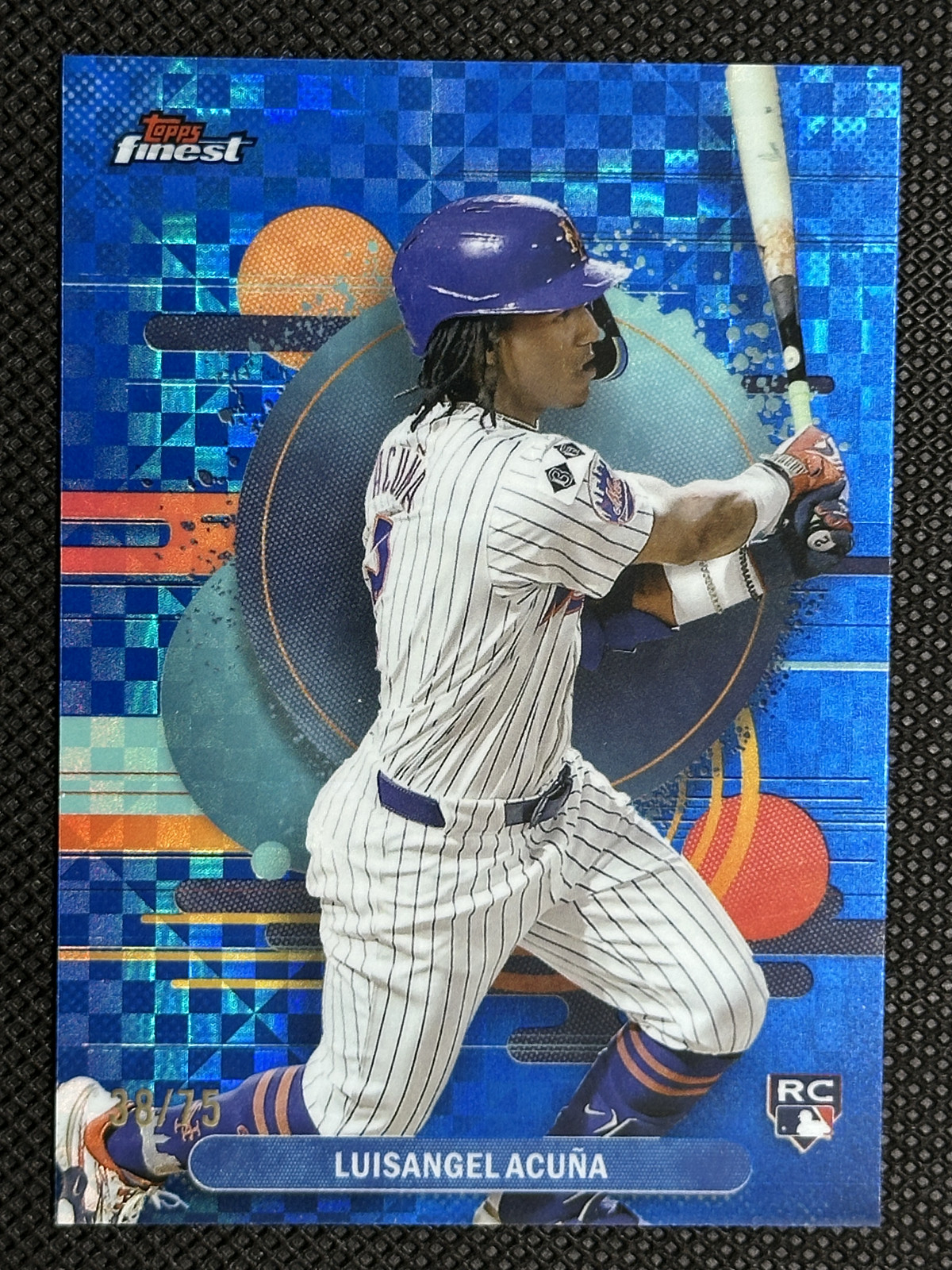2025 Topps Finest Luisangel Acuna #108 RC Uncommon Blue Checkerboard /75