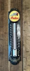 VINTAGE 12” PORCELAIN CHEROKEE INDIAN THERMOMETER. Hendee manufacturing.
