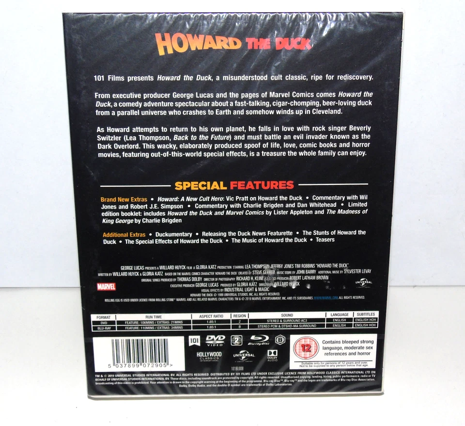 Howard The Duck Blu Ray + Dvd 101 Films Black Label Edition New & Sealed - Image 2 of 4