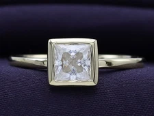 1 Ct Princess Cut Lab Grown Diamond Solitaire Engagement Ring 14k Yellow Gold