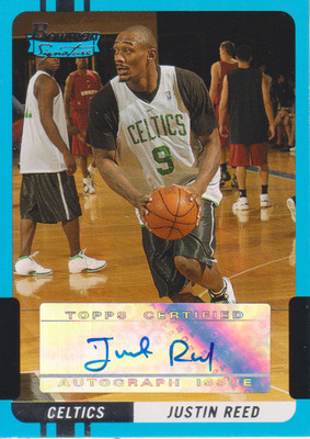 2004-05 Bowman Signature Edition RC Autograph Justin Reed #018/399