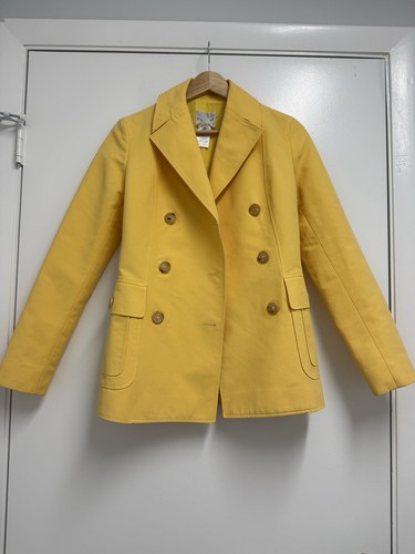 Celine, Giacca blazer doppiopetto giallo Celine vintage FR 36 cotone made in France