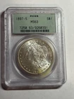 1897-S Morgan Silver Dollar PCGS MS63 OGH Blast White