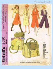 1970s Vintage McCalls Sewing Pattern 2580 11 1/2 Barbie  Ken Doll Clothes Set