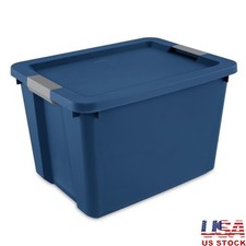 Stackable Storage Bin W/ Latching Lid Durable Plastic Container Home Storage New