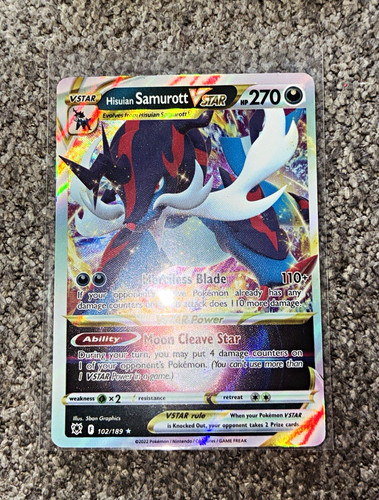 Hisuian Samurott VSTAR 102/189 Swsh10: Astral Radiance Holo Ultra Rare