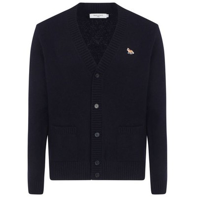 Maison Kitsune Fox V-Neck Cardigan Navy HM00501KT1006 P480 49391926