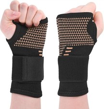 2 Copper Compression Wrist Support Arthritis Glove Carpal Tunnel Pain Relief.