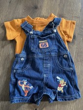 VINTAGE Disney Winnie the Pooh Tigger Bodysuit  Overalls Set 3-6M
