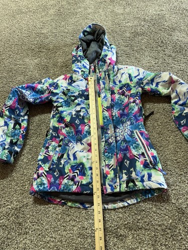 Volcom Slogan Womens Jacket Size Small Snowboard Ski Coat Hooded - Picture 8 of 12