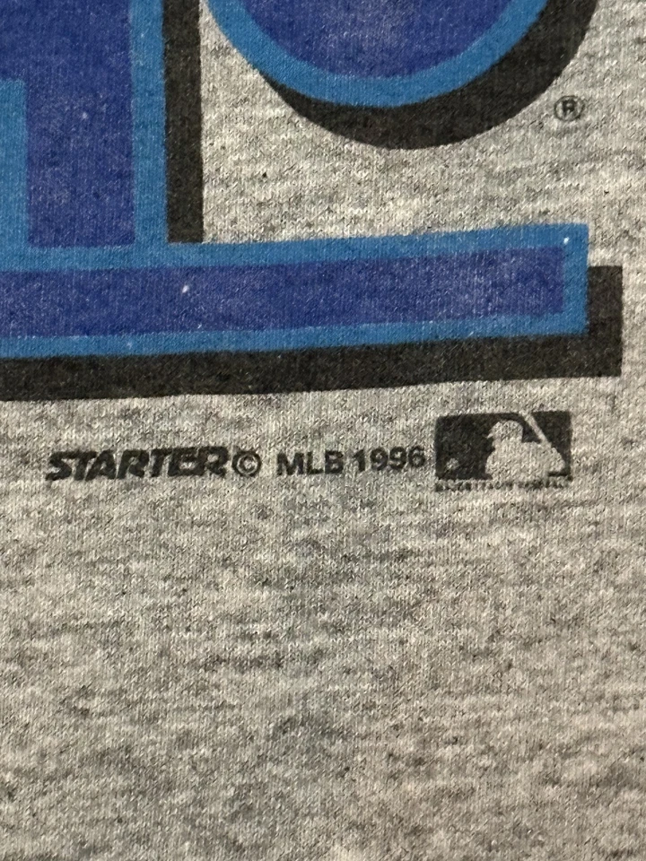 Camiseta Toronto Blue Jays Starter 1996 para hombre puntada única gris para hombre pequeña Foto 2 de 4