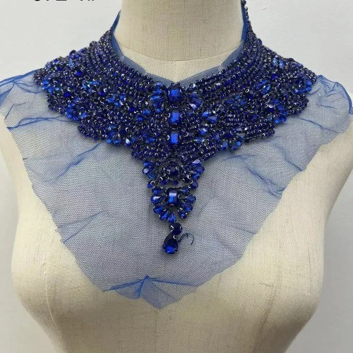 Handmade Rhinestone Collar Patches  Sew on Clothes  for Clothing Decoration DIY - Image 2 of 4