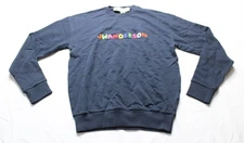 JW Anderson Women's Cotton L/S Embroidered Logo Sweatshirt NC3 Navy Size XS NWT