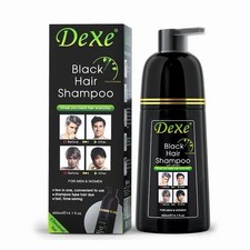 Dexe Instant Black Hair Dye Shampoo, Gray Hair Coverage For Women  Men, 400 ML