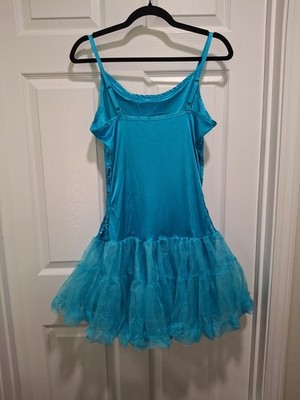 Blue Sequin Flapper Dress Adult Small  1920s Costume Tutu Dance Halloween  | eBay