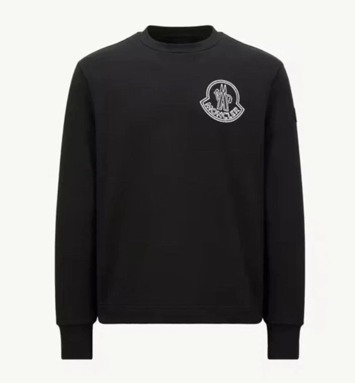 Moncler — Authentic Moncler Men's Logo Patch Sweatshirt (Black) Size Medium New W Tags
